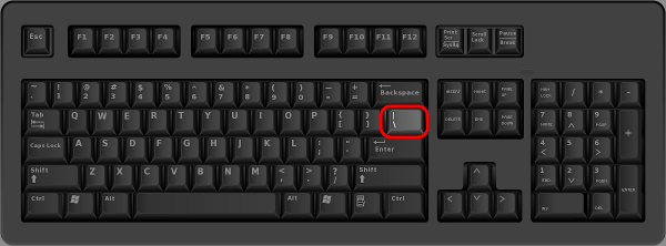 Location of the pipe on the
keyboard. It is the uppercase of the backslash key.
